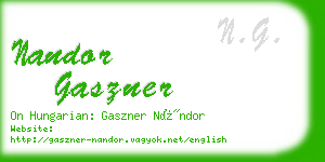 nandor gaszner business card